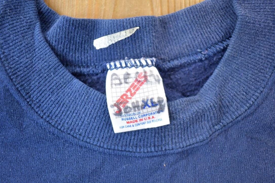 Vintage 1990s Jerzees Blank Blue Crewneck Sweatshirt