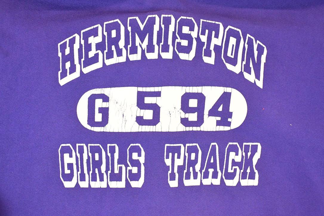 Vintage 1994 Russell Athletic Hermiston Girls Track Hoodie Sweater Women's L