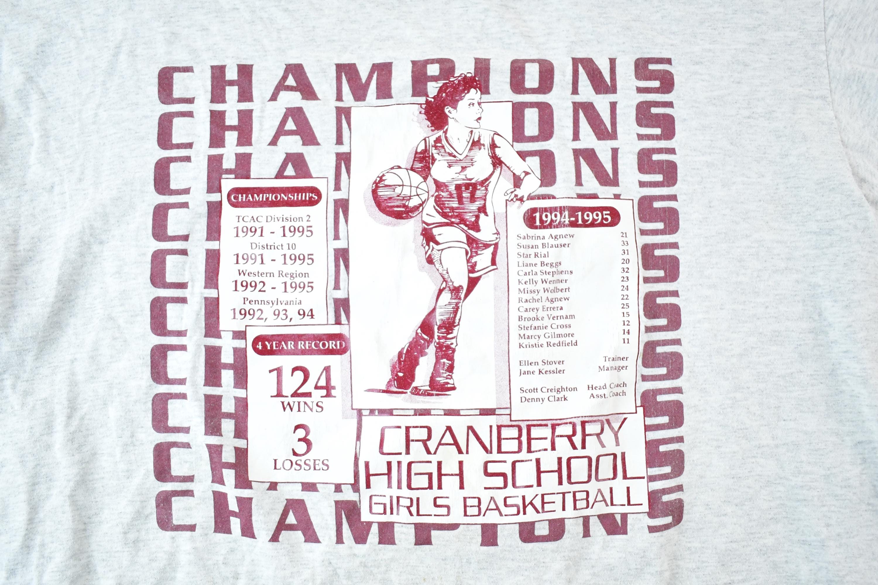 Vintage 1994 Cranberry High School Girls Basketball Souvenir T-Shirt Men's L