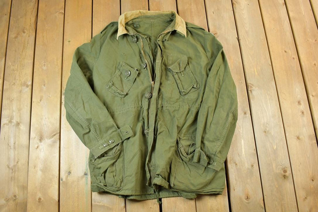 Vintage 1960s Military Button Up Army Jacket
