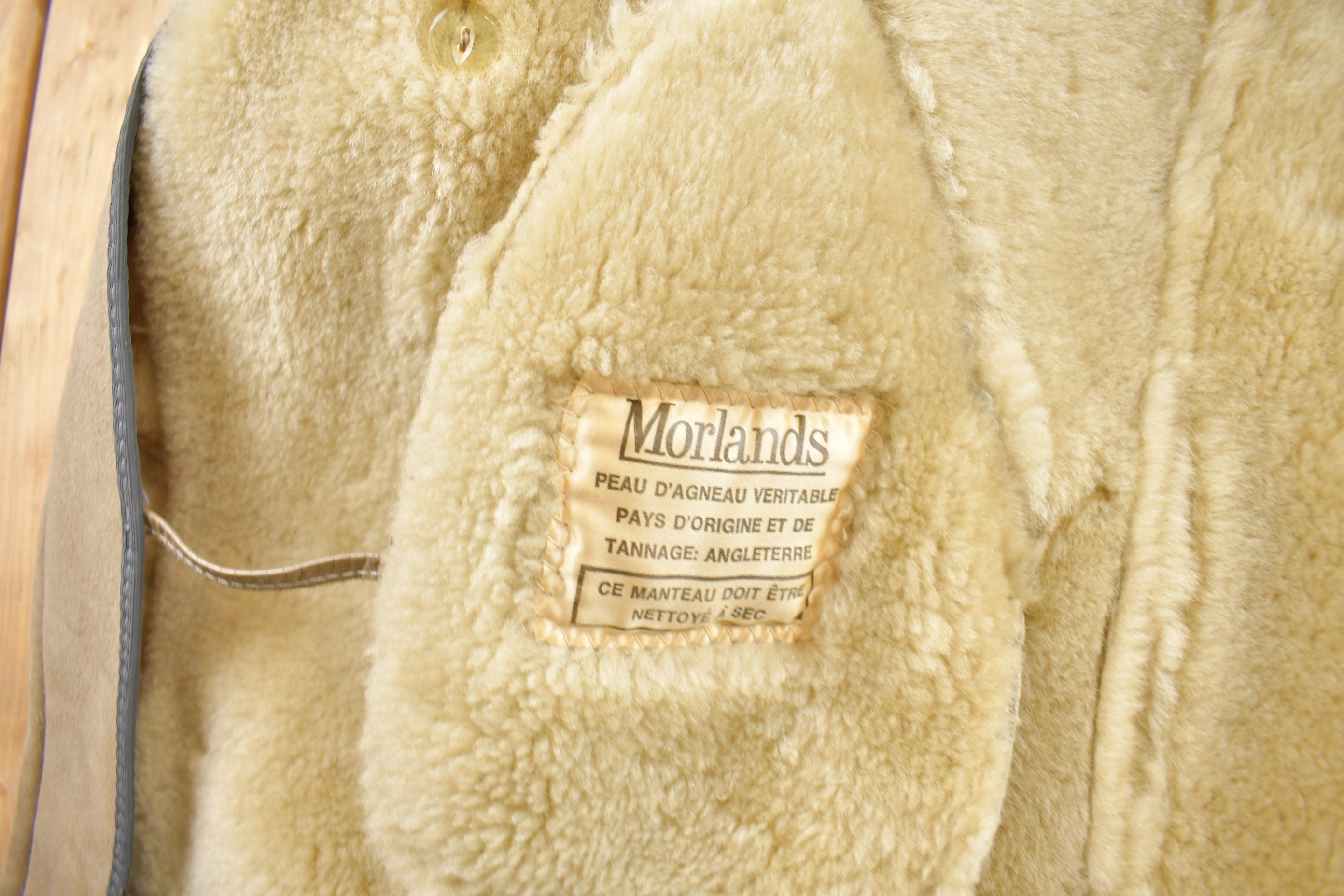 Vintage 1980s Morlands Lambskin Shearling Leather Jacket