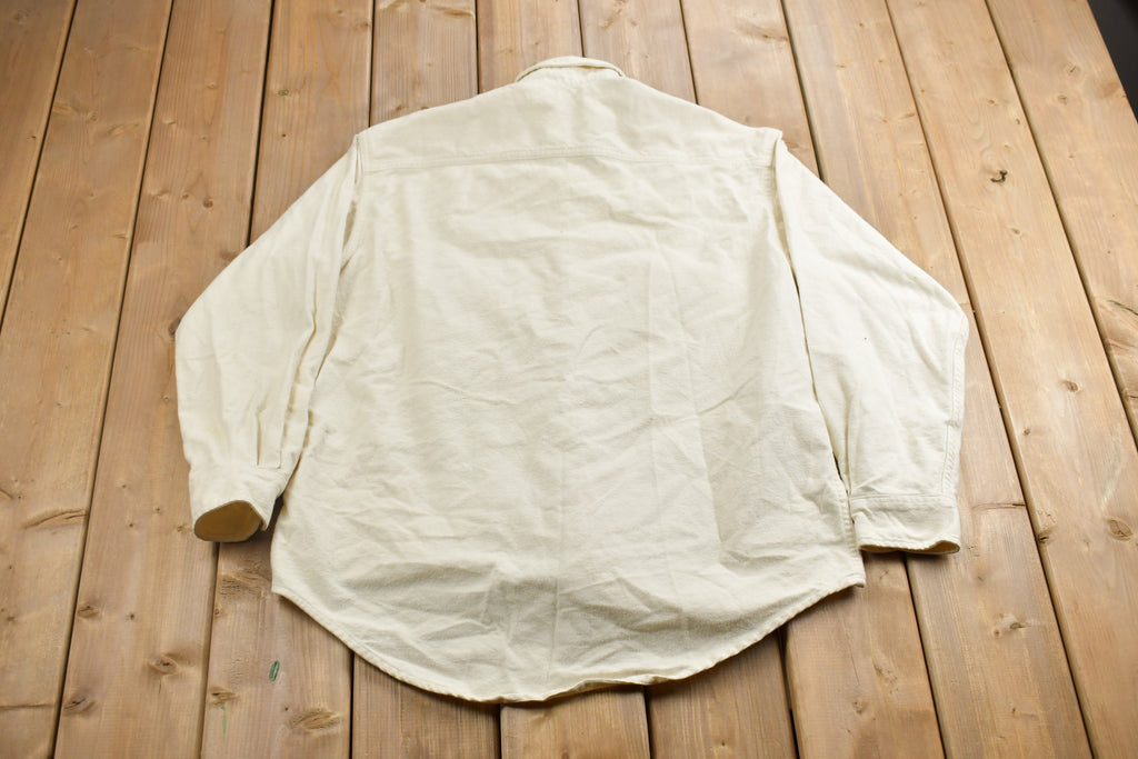 Vintage 1990s Blank Chamois Cloth Button Up Shirt