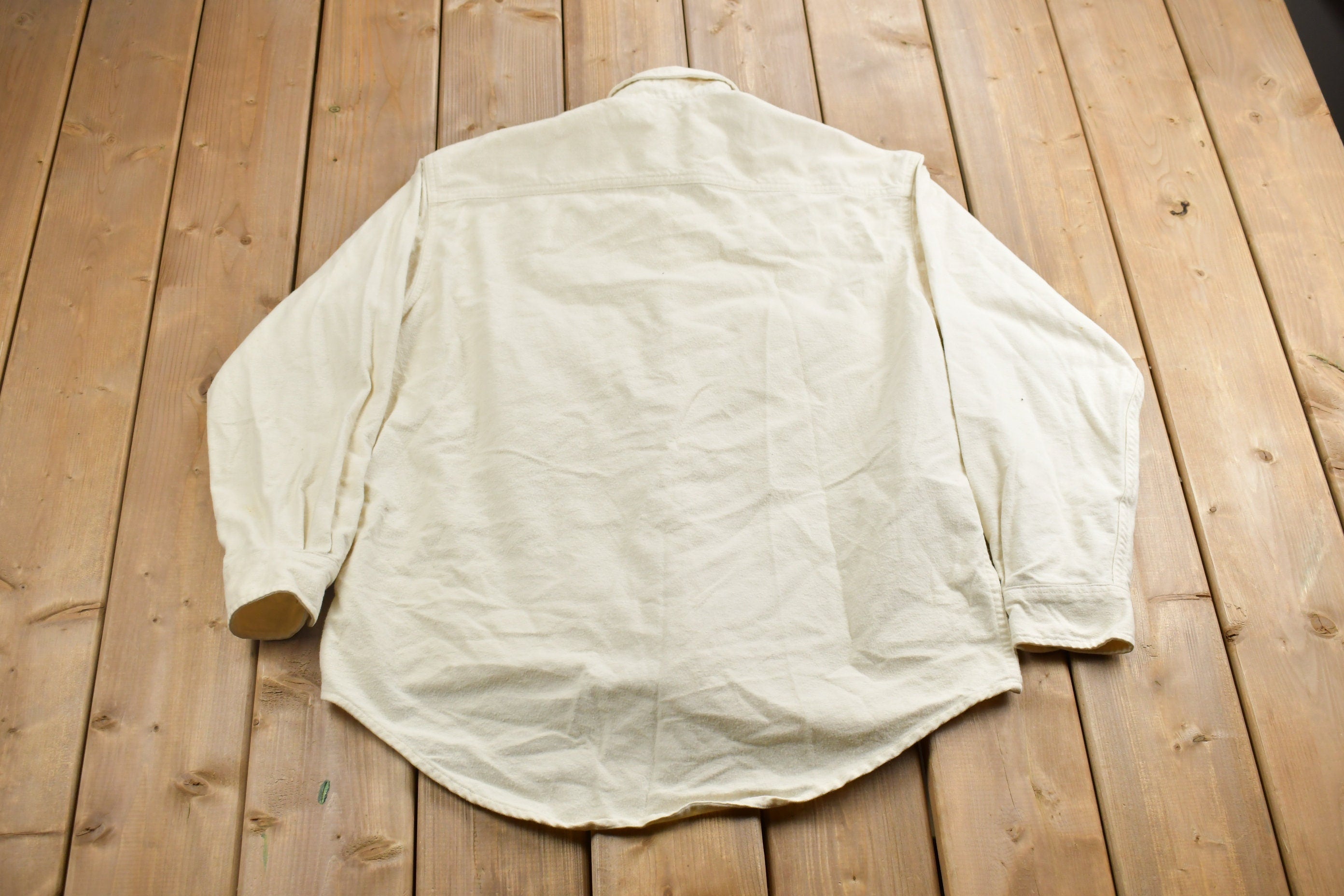 Vintage 1990s Blank Chamois Cloth Button Up Shirt