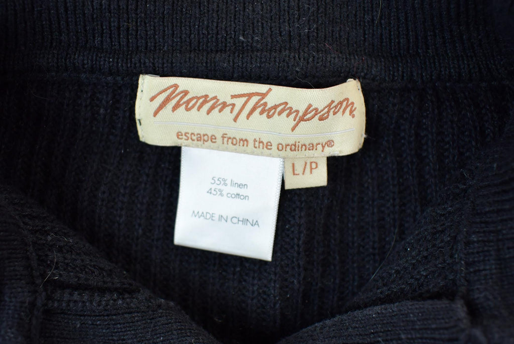 Vintage 1990s Norm Thomson Quarter Button Collared Knit Crewneck Sweater