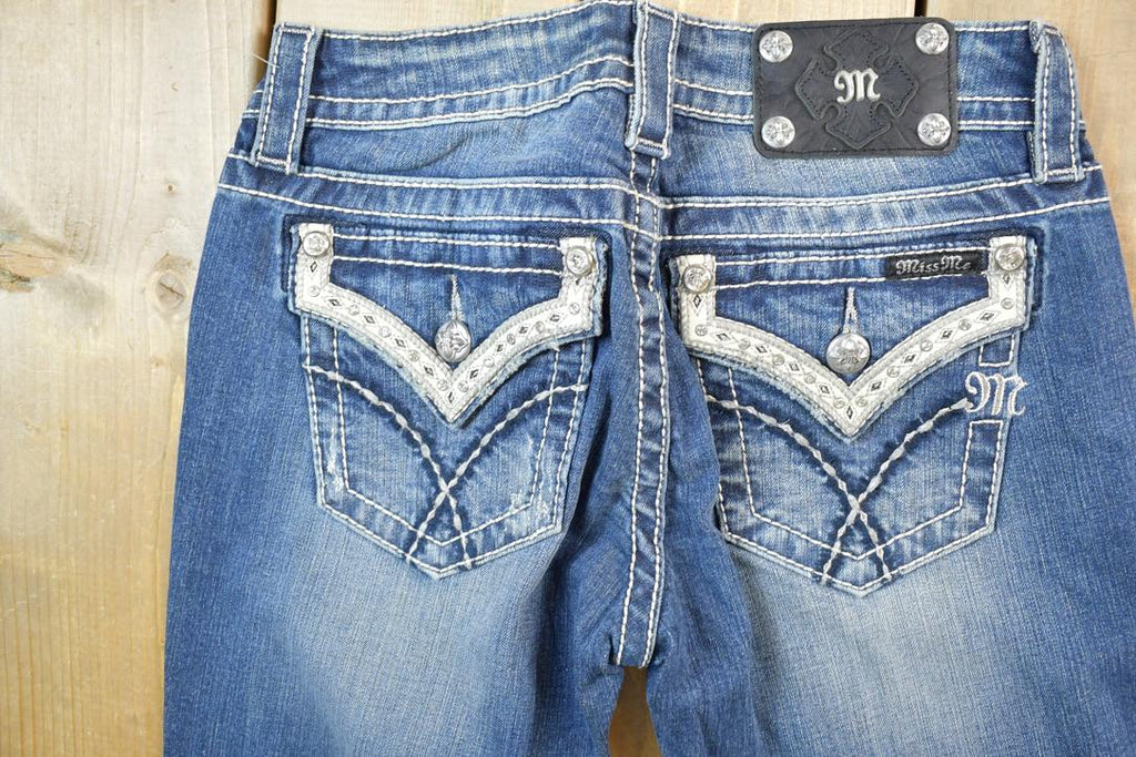 Vintage Y2K Miss Me Bedazzled Low Rise Jeans Size 26x31