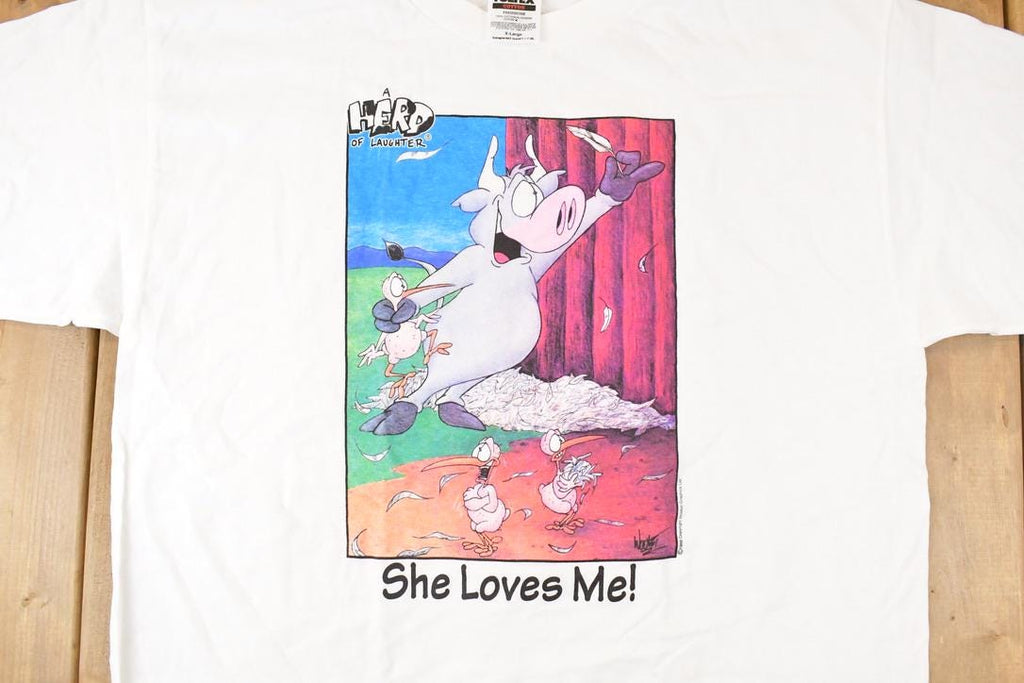 Vintage 1998 A Herd Of Laughter Souvenir Comedy T-Shirt Men's XL