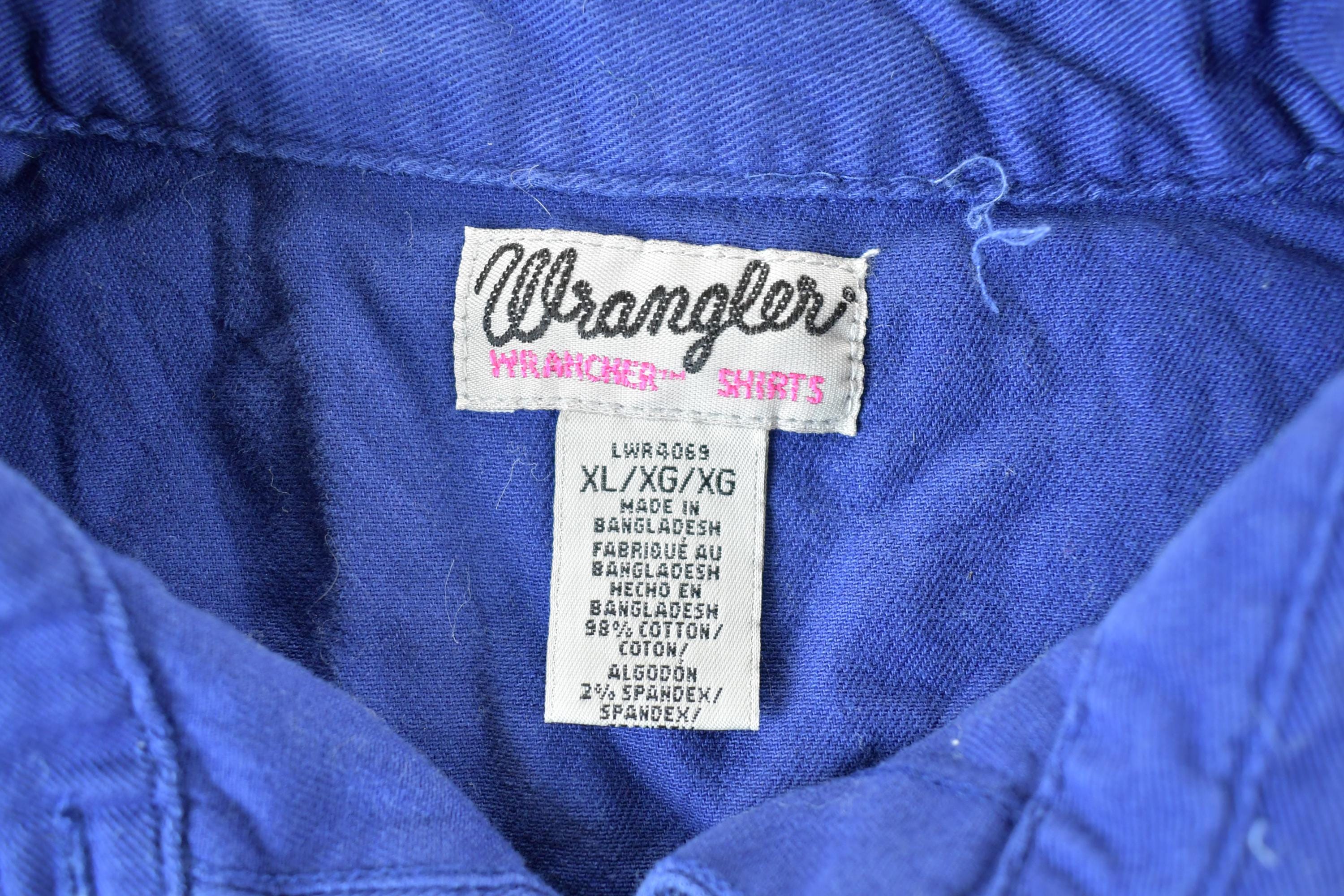 Vintage Y2K Wrangler Wrancher Shirts Button Up Cowboy Shirt Womens XL