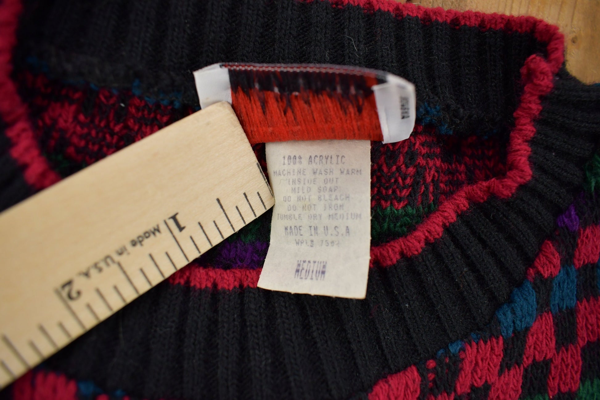 Vintage 1990s Abstract Pattern Knitted Crewneck Sweater / Vintage 1990s Crewneck / All Over Pattern / Colorful Sweatshirt / Made In USA