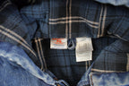 Vintage 1990s Rasco Denim Plaid Lined Fire Resistant Hooded Jacket Men's 2XL