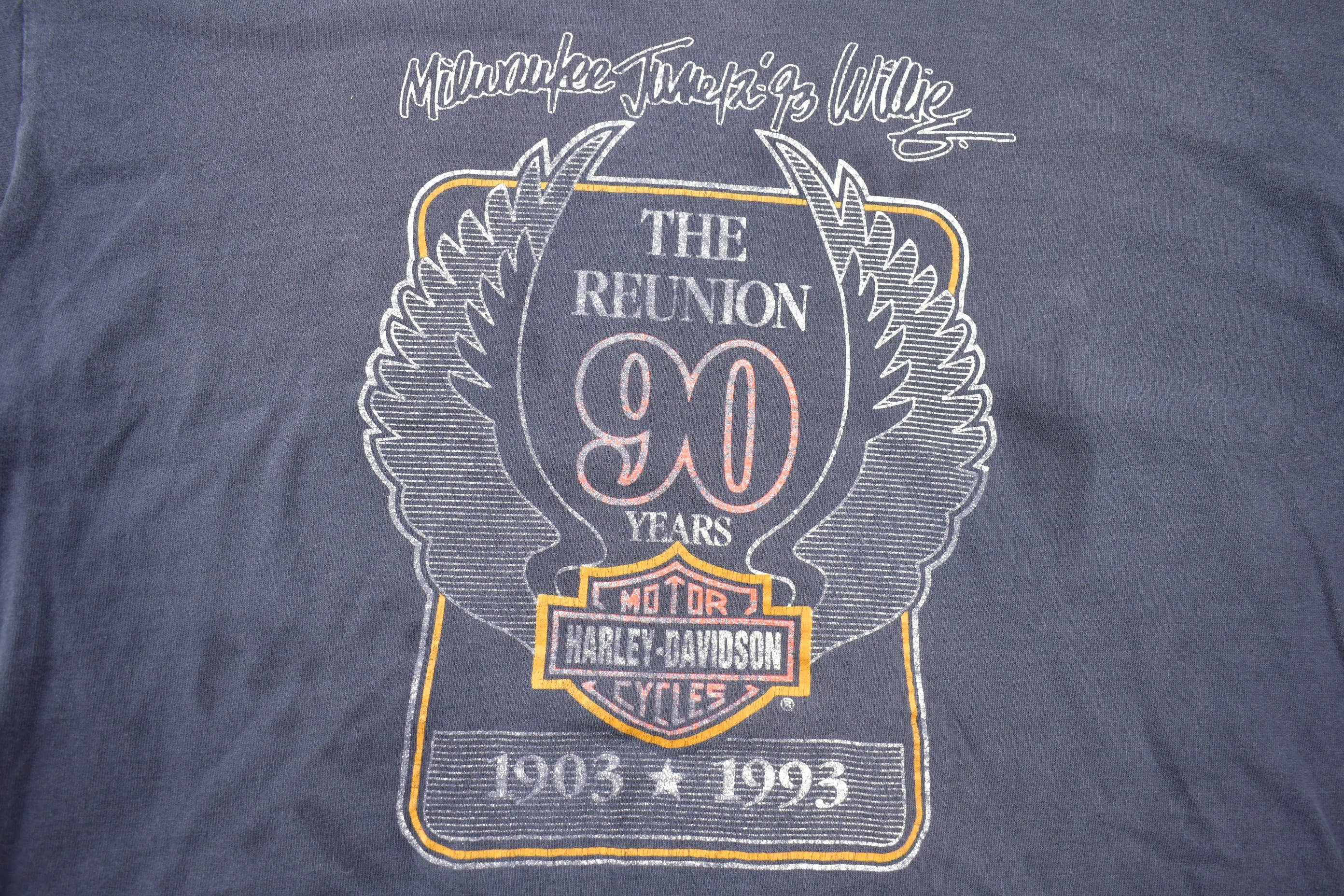 Vintage 1993 The Reunion 90 Years Harley Davidson T-Shirt