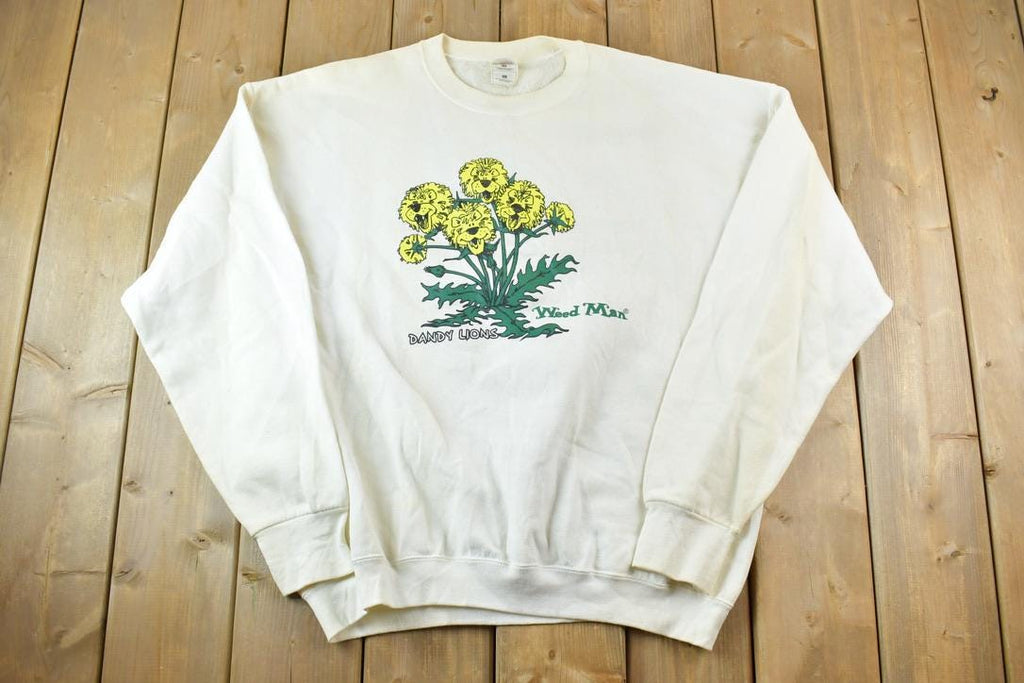 Vintage 1990s Weed Man Dandy Lions Crewneck Sweatshirt