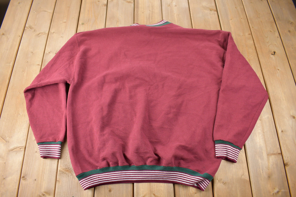 Vintage 1990s Clubhouse Collection Embroidered Golfing Theme Crewneck Sweatshirt Made In USA