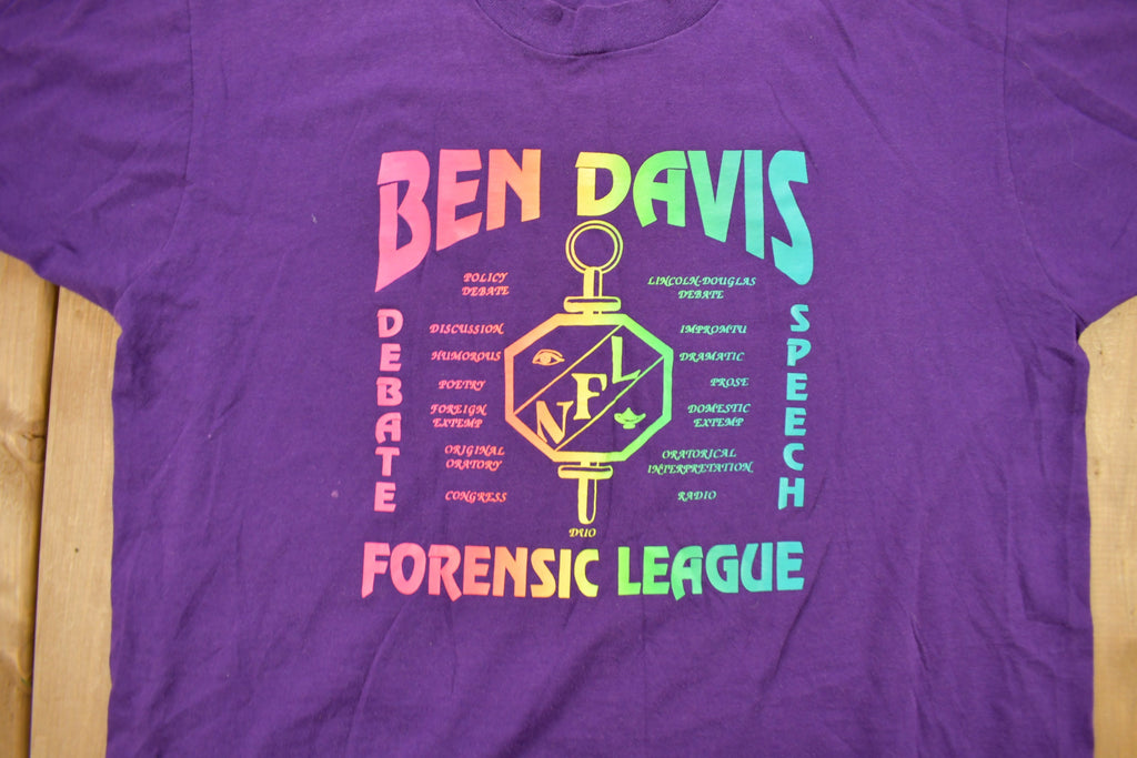 Vintage 1990s Ben Davis Forensic League Graphic T Shirt