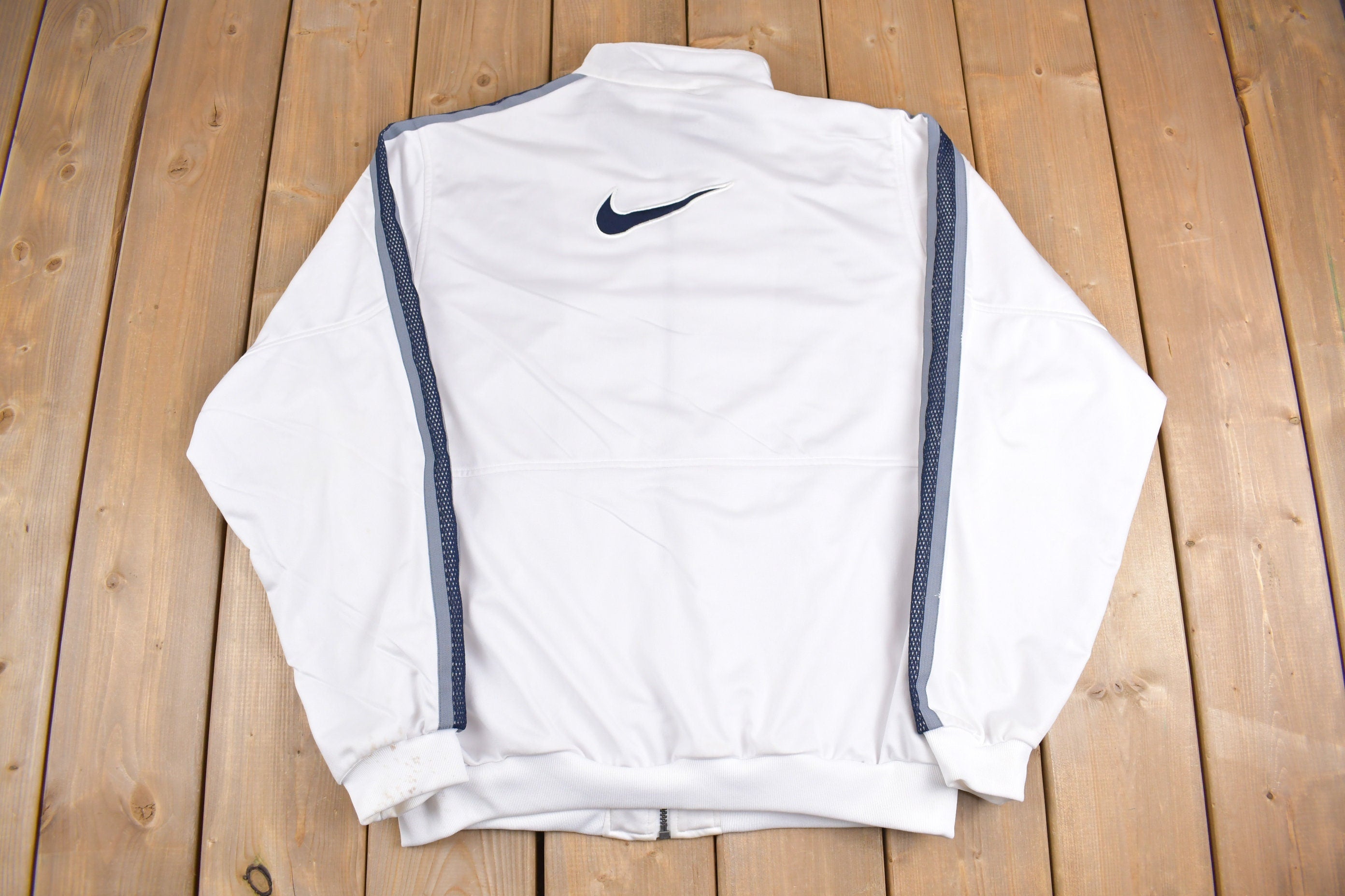 Vintage 1990s Nike Embroidered Mini Swoosh Zip Up Sweatshirt