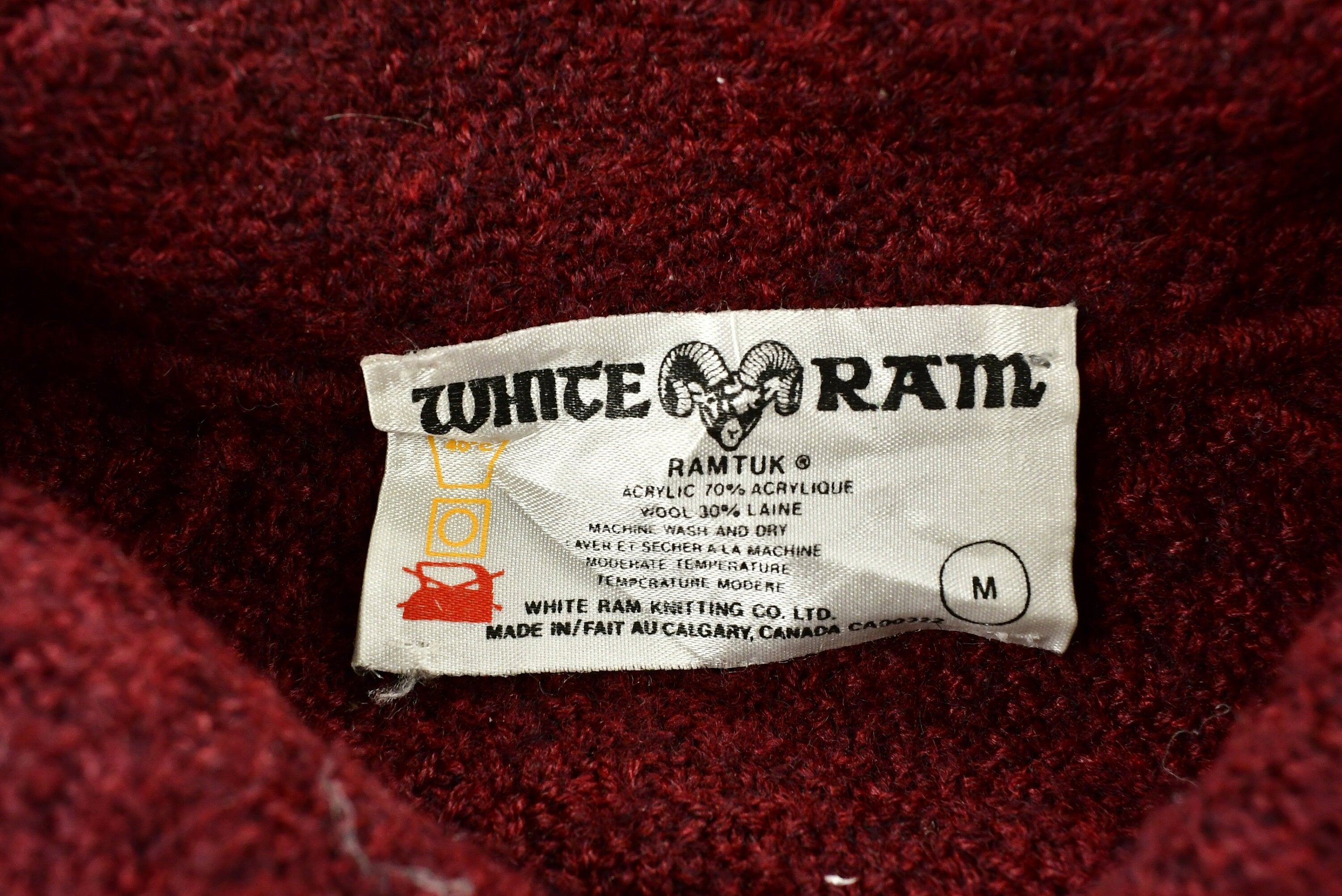 Vintage White Ram Wool Sweater