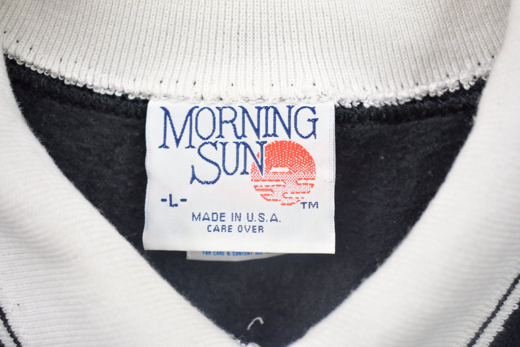 Vintage 1990s Morning Sun Collared Floral Crewneck Sweatshirt / 90s Crewneck / Made In USA / Essential / Streetwear / 90s