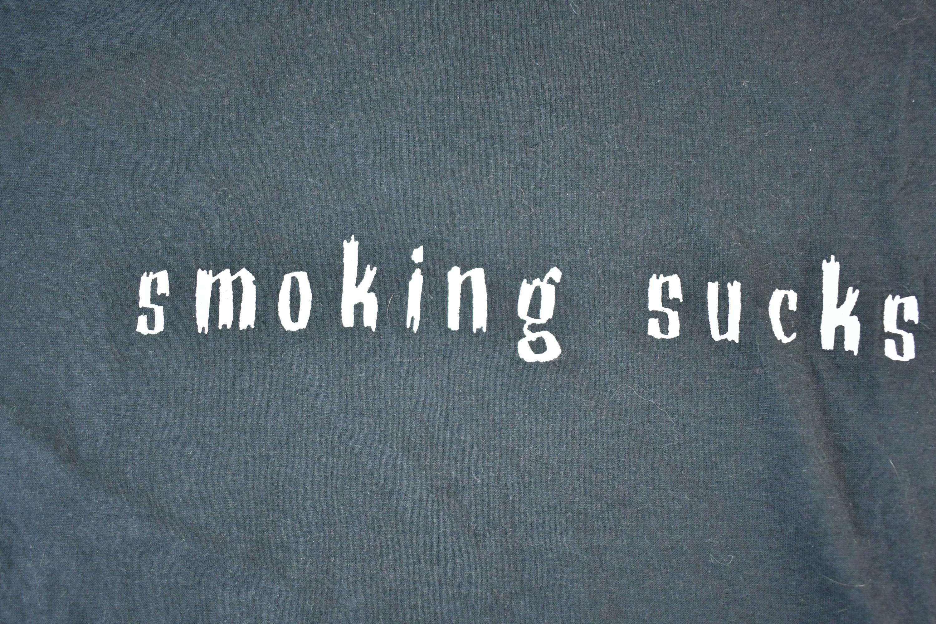 Vintage 1990s Smoking Sucks Souvenir Single Stitch Graphic Print T-Shirt Made In USA