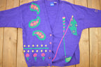 Vintage 1990s EP Pro Golding Theme Knitted Cardigan Sweater