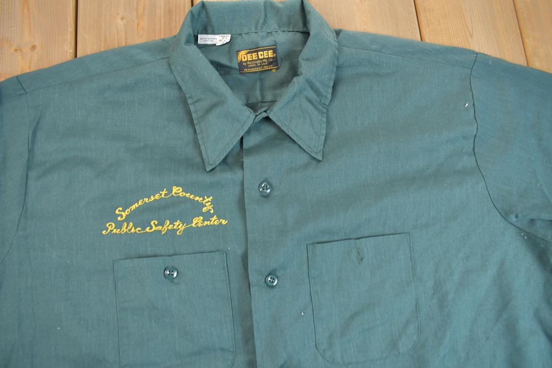 Vintage 1970s Somerset County Chain Stitched Work Shirt