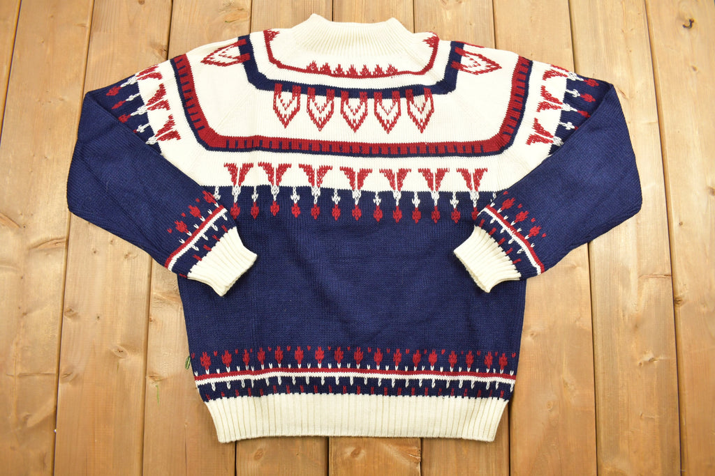 Vintage 1990s JC Penney Abstract Knit Crewneck Sweater  Vintage 90s Crewneck  All Over Pattern  Colourful  Abstract Pattern