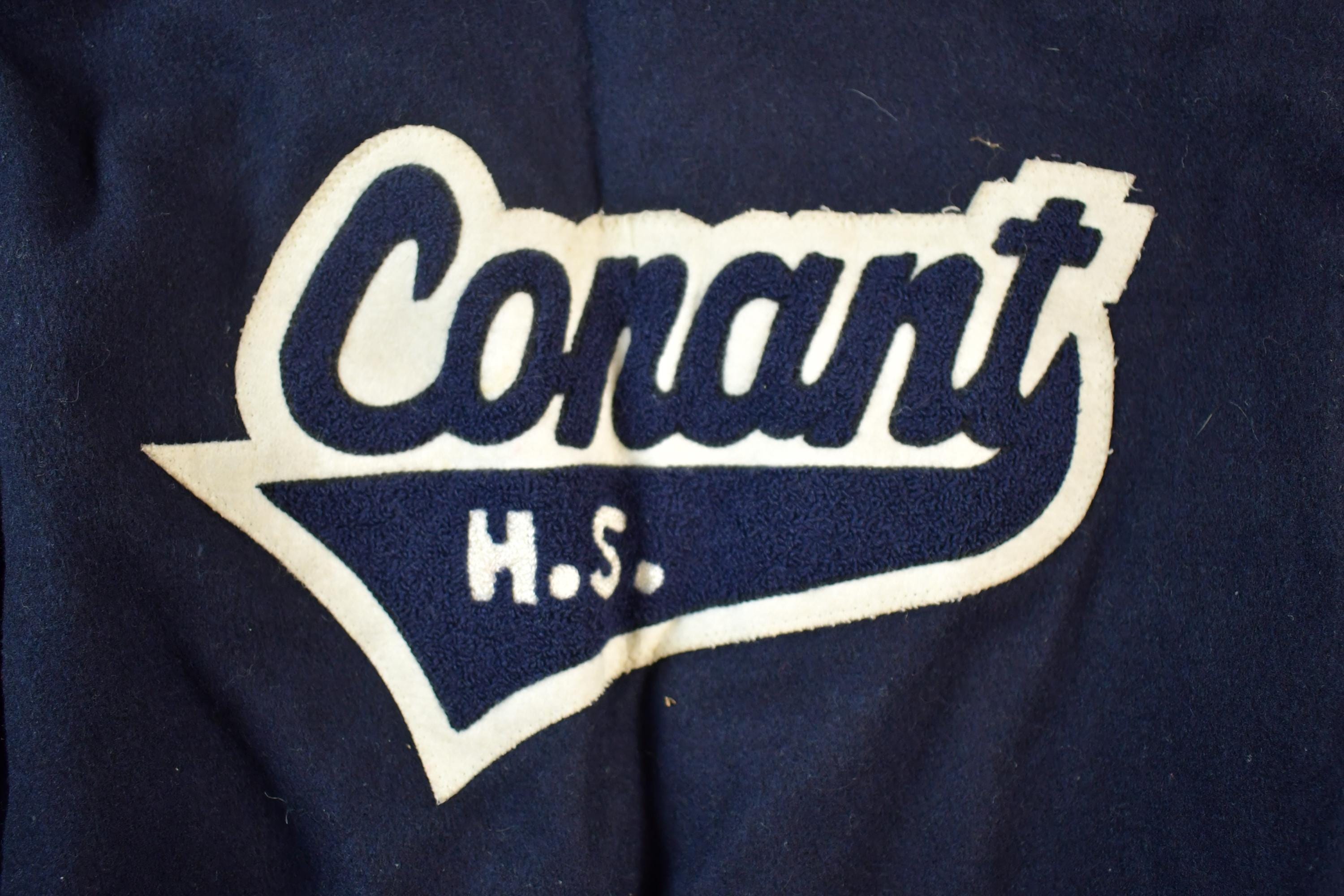 Vintage 1986 Canat H.S State Playoffs Leather & Wool Varsity 88 Captain Jacket Made In USA