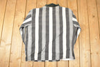 Vintage 1990s Faded Glory Horizontal Striped Button Up Shirt Mens L