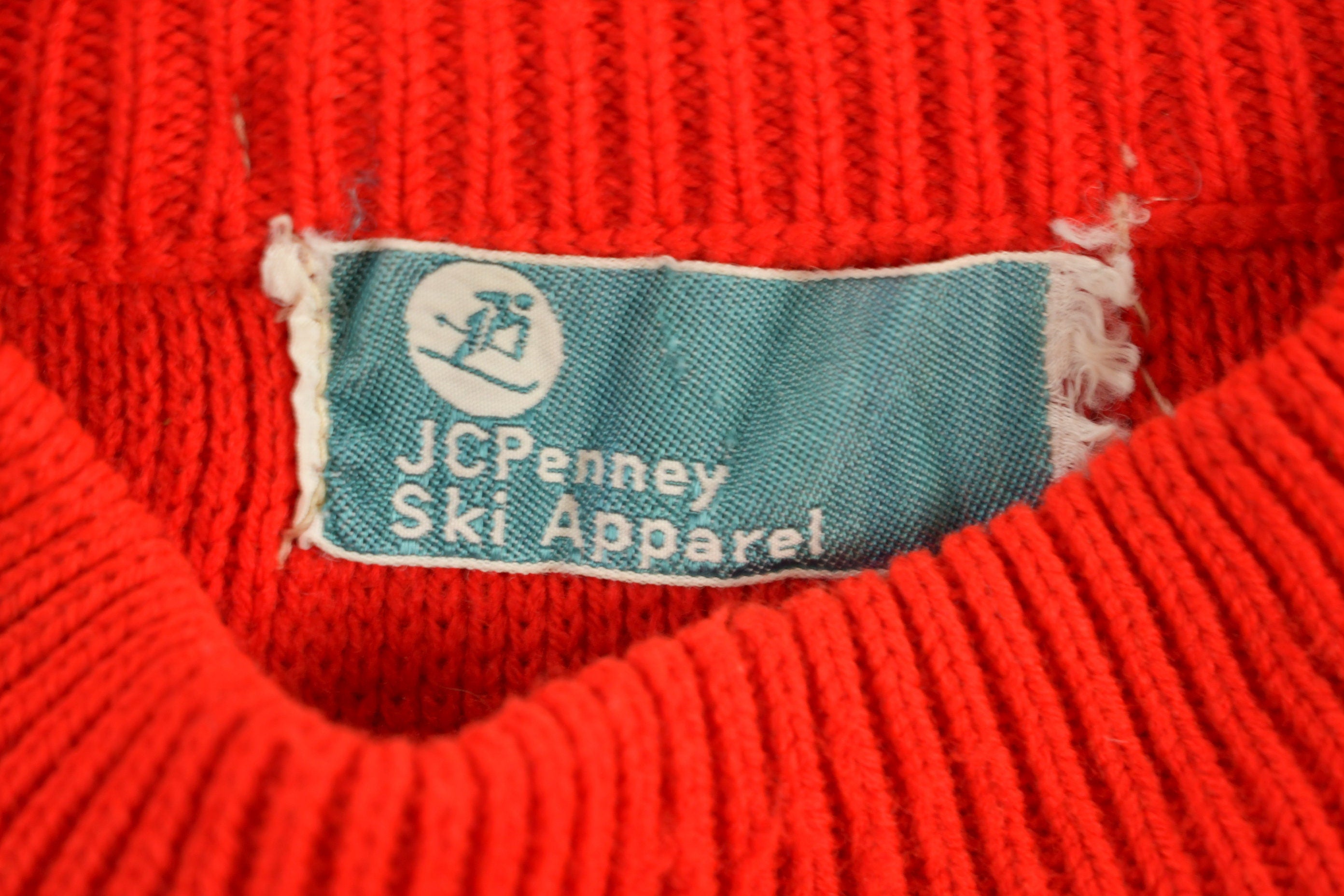 Vintage 1970s JC Penney Ski Apparel Knitted Crewneck Sweater