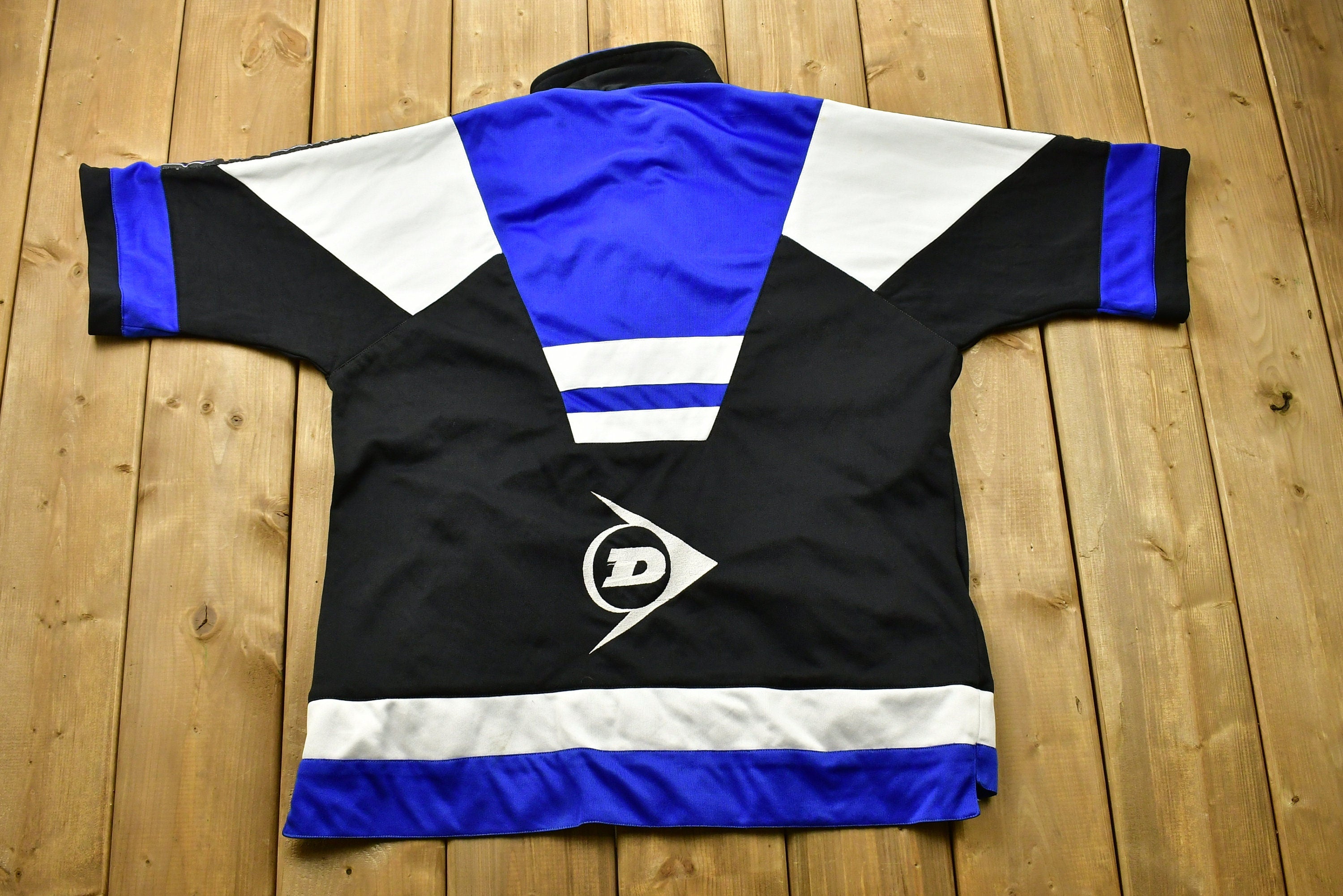 Vintage 1990s Dunlop Tennis Shirt Full Zip  Single Stitch  Tennis Wear  90s Streetwear  Athleisure  Sportswear