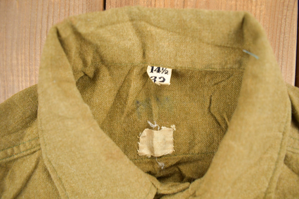 Vintage 1940s Military Button Up Shirt