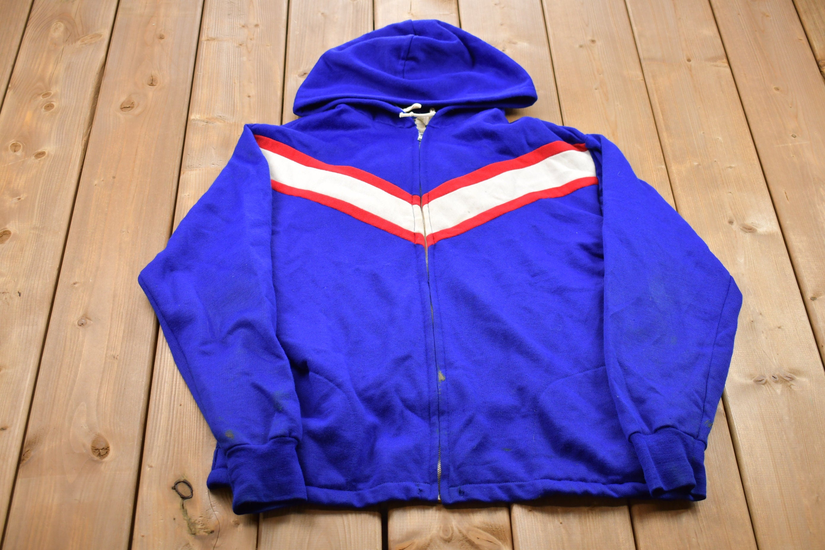 Vintage 1990s Striped Zip Up Hoodie