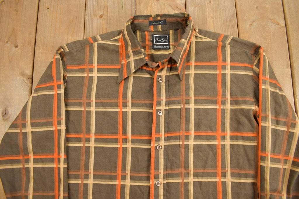 Vintage 1990s Plaid Check Button Up Shirt