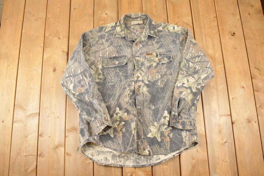 Vintage 1990s Woolrich Realtree Flannel Outdoorsman Button Up Shirt Men's M