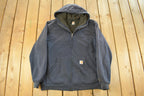 Vintage Y2K Carhartt Full Zip Fleece Lined Hoodie Sweatshirt Men's XL Tall