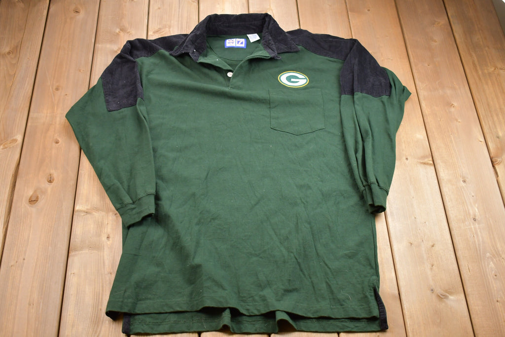 Vintage 1990s Green Bay Packers NFL Football Embroidered Button Up Shirt
