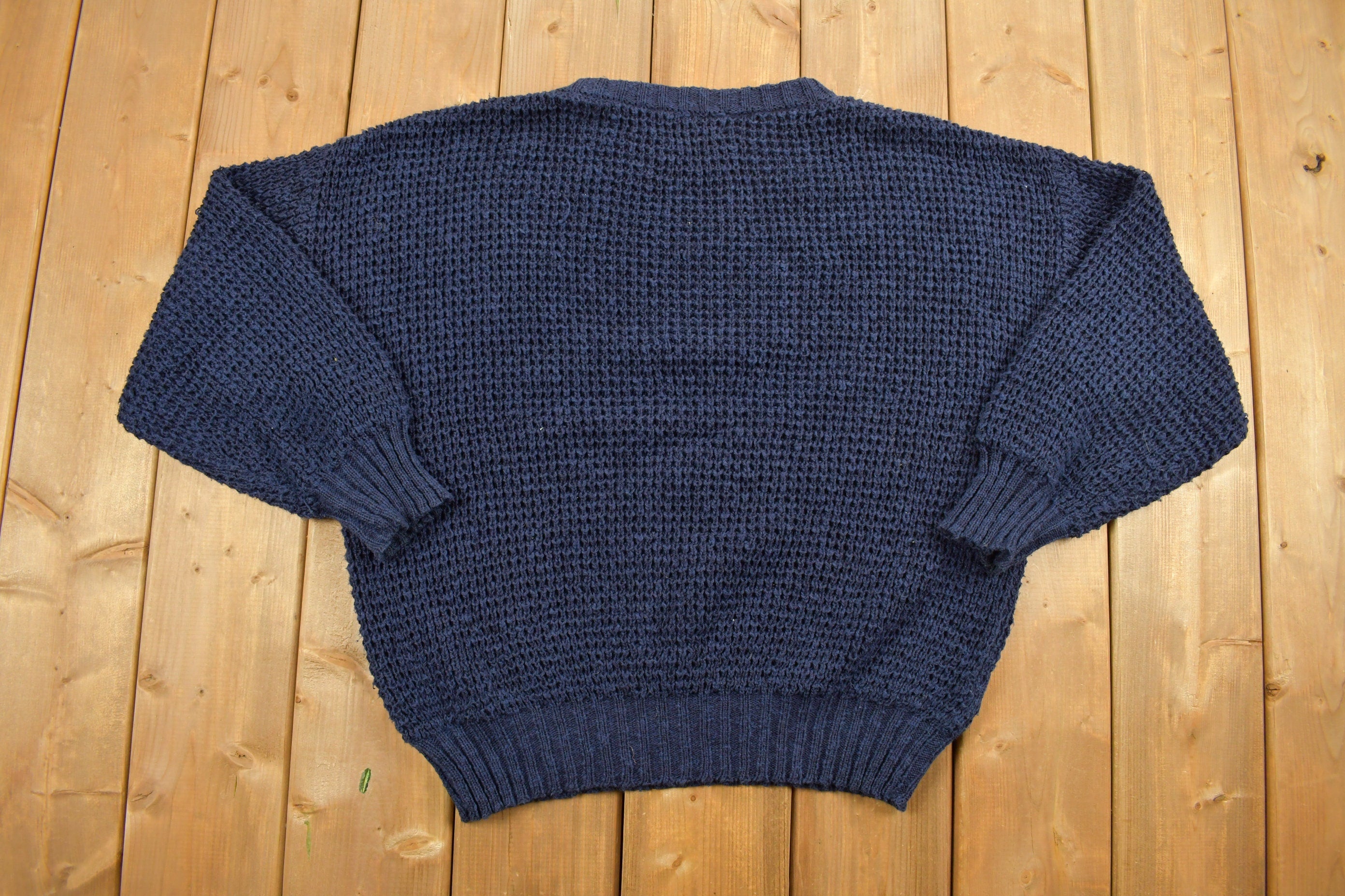 Vintage 1990s Bonda Argyle Patterned Theme Knit Crewneck Sweater