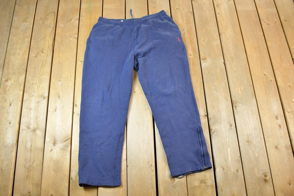Vintage 1990s Polo By Ralph Lauren Side Zip Terry Track Pants Size L