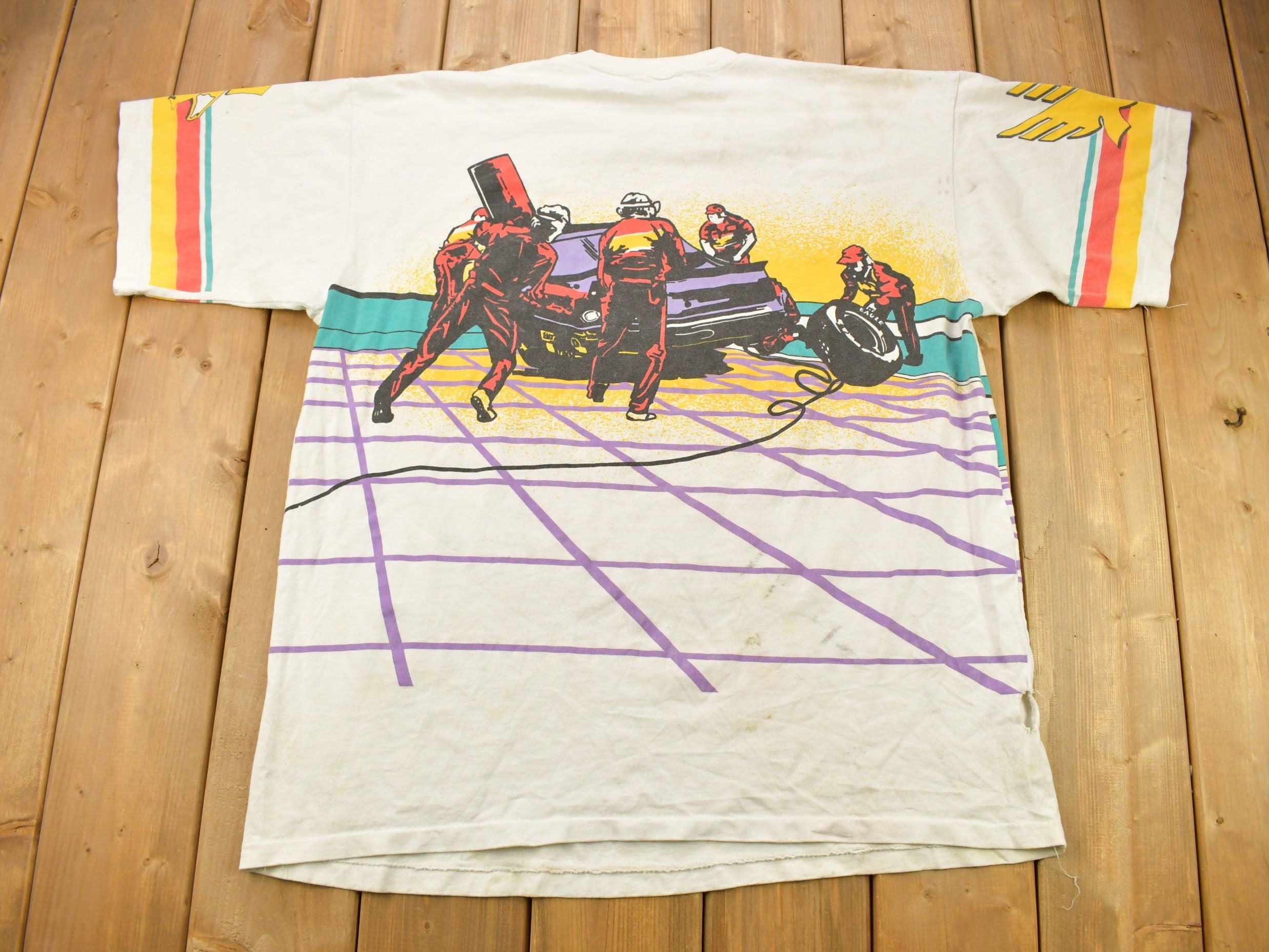 Vintage 1993 Nascar Winston Cup All Over Print Racing T-Shirt