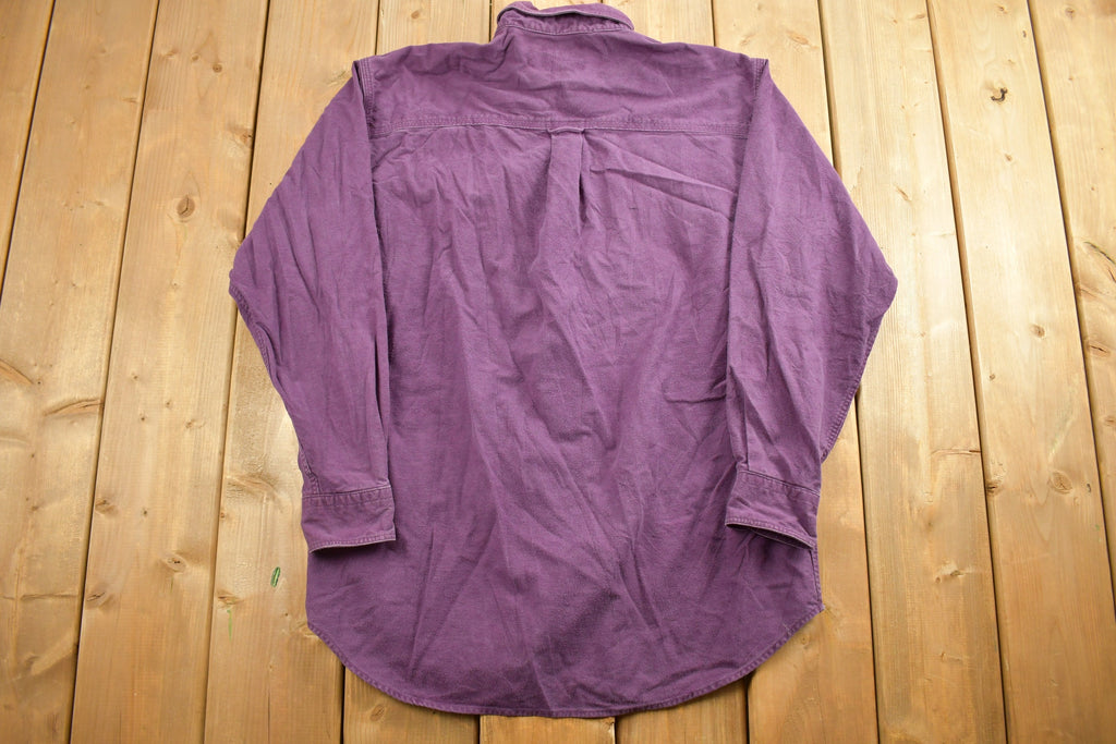 Vintage 1990s Blank Purple Woolrich Button Up Shirt