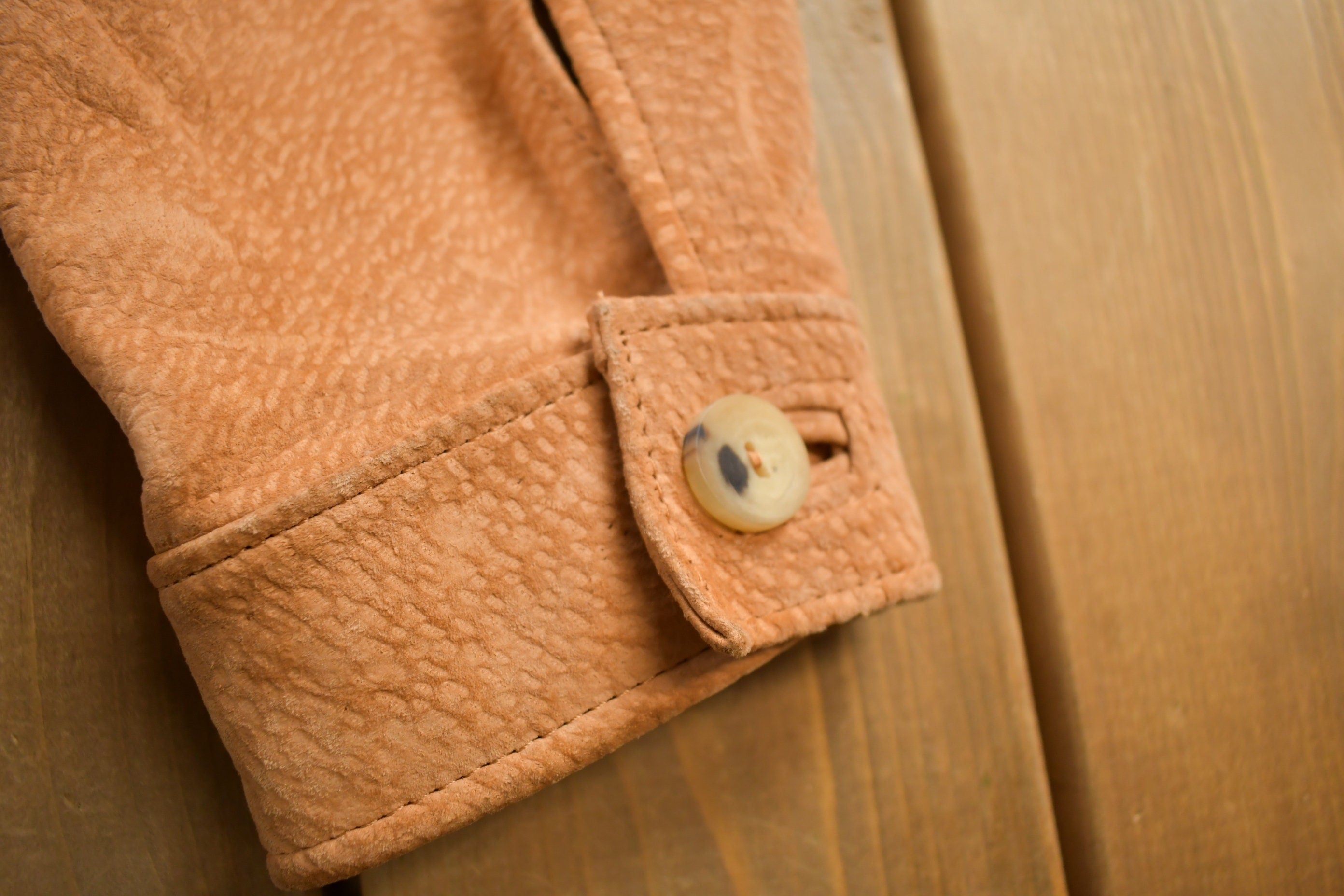 Vintage 1980s Leather Suede Zip Up Jacket