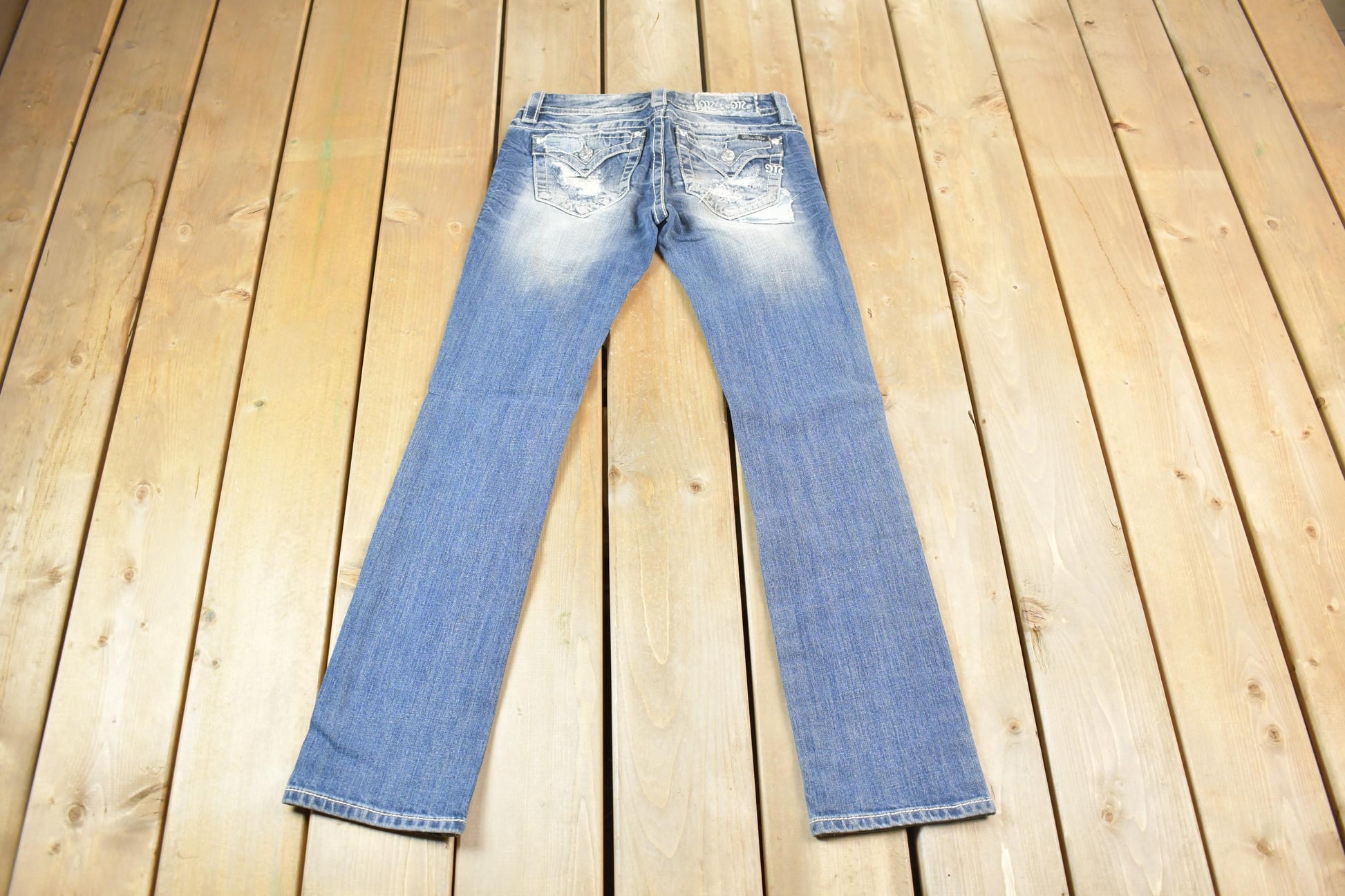 Vintage Y2K Miss Me Bedazzled Low Rise Jeans Size 26x31