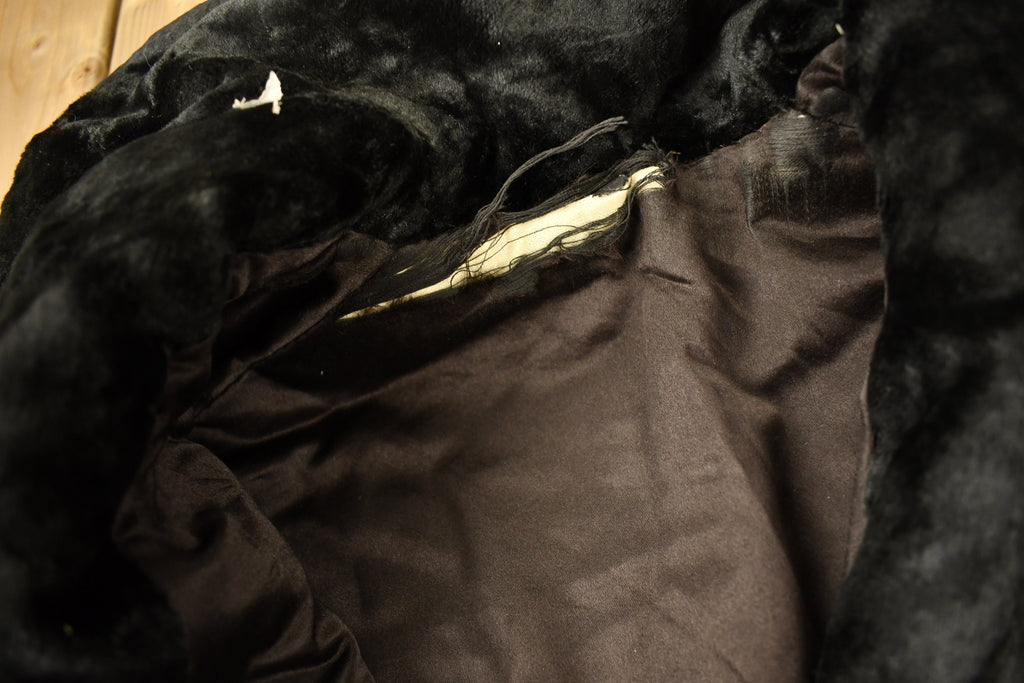 Vintage 1970s Full Length Black Trench Coat