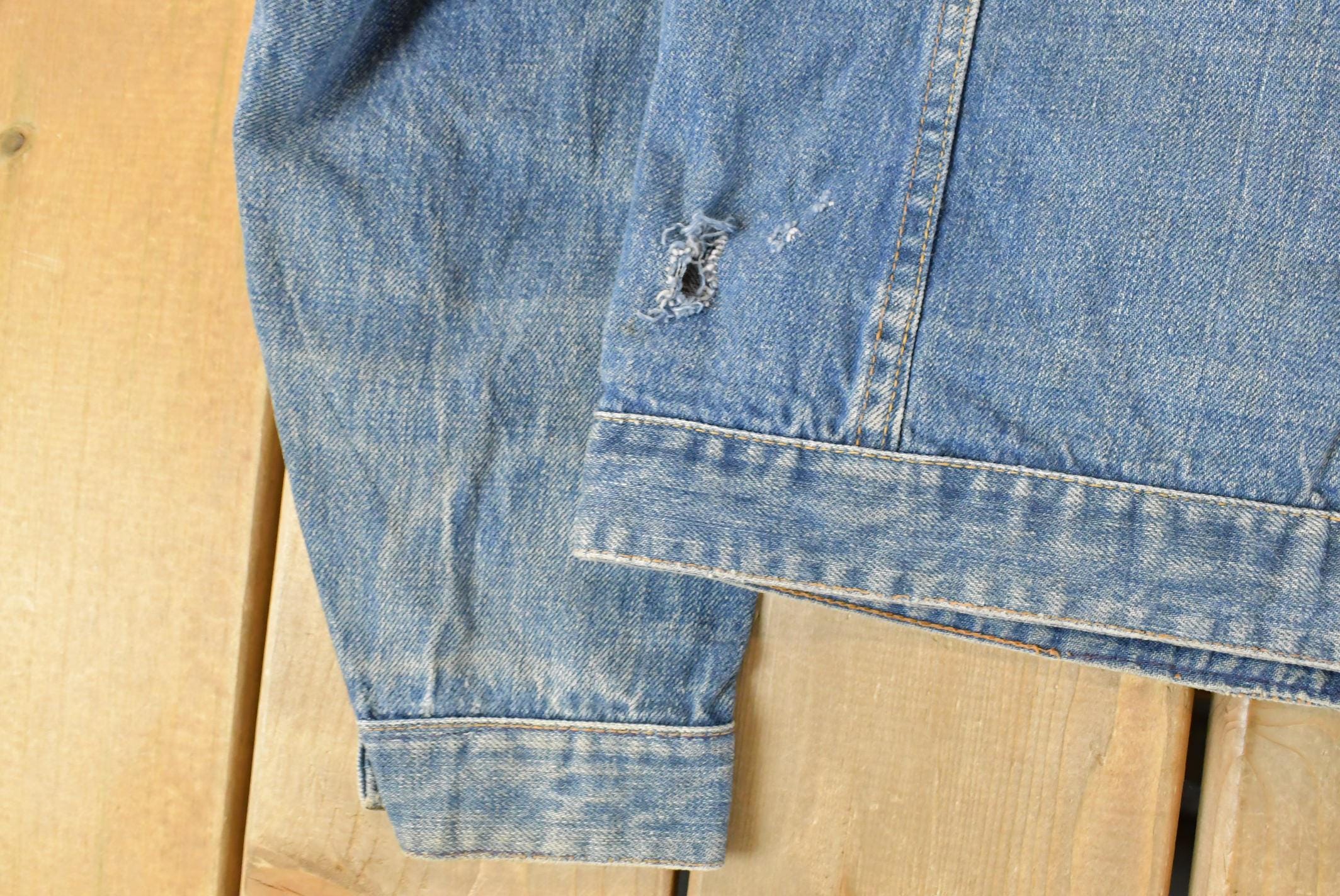 Vintage 1990s Ely Cattleman Denim Jean Trucker Jacket Women's Small