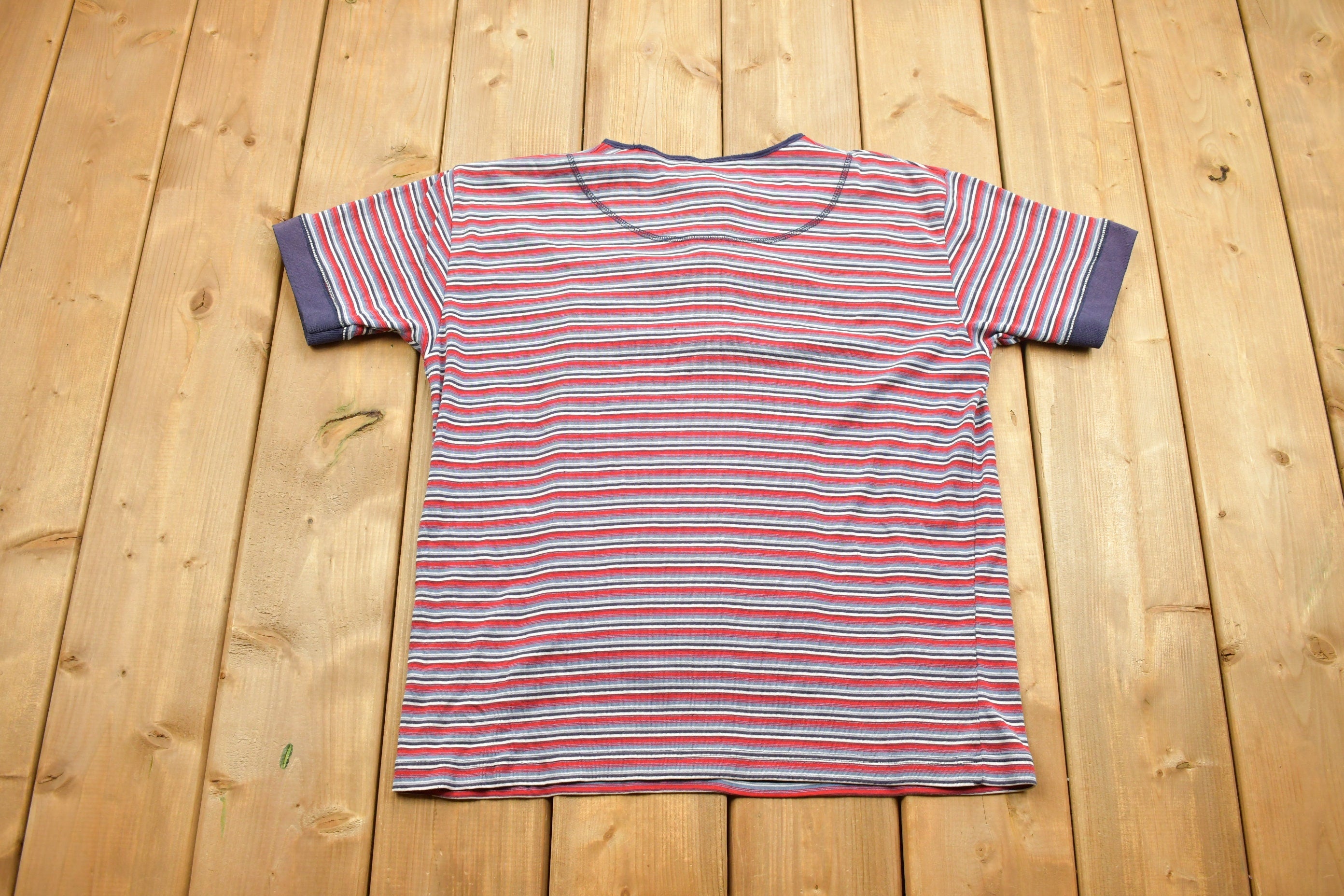 Vintage 1990s North Crest Striped T Shirt