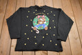 Vintage 1990s Christmas Sweater , 90s Holiday Crewneck , Winter Wear , Festive Graphic , Embroidered Print , Hugs And Kisses