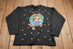 Vintage 1990s Christmas Sweater , 90s Holiday Crewneck , Winter Wear , Festive Graphic , Embroidered Print , Hugs And Kisses