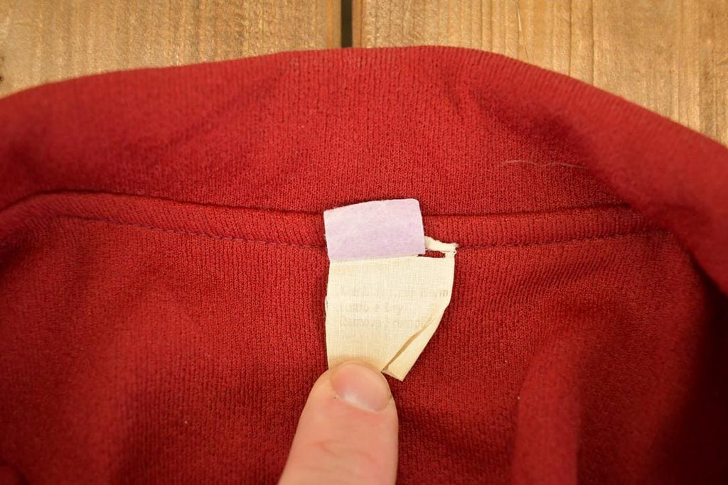 Vintage 1960s Fancy Red Cardigan Shirt Women's S