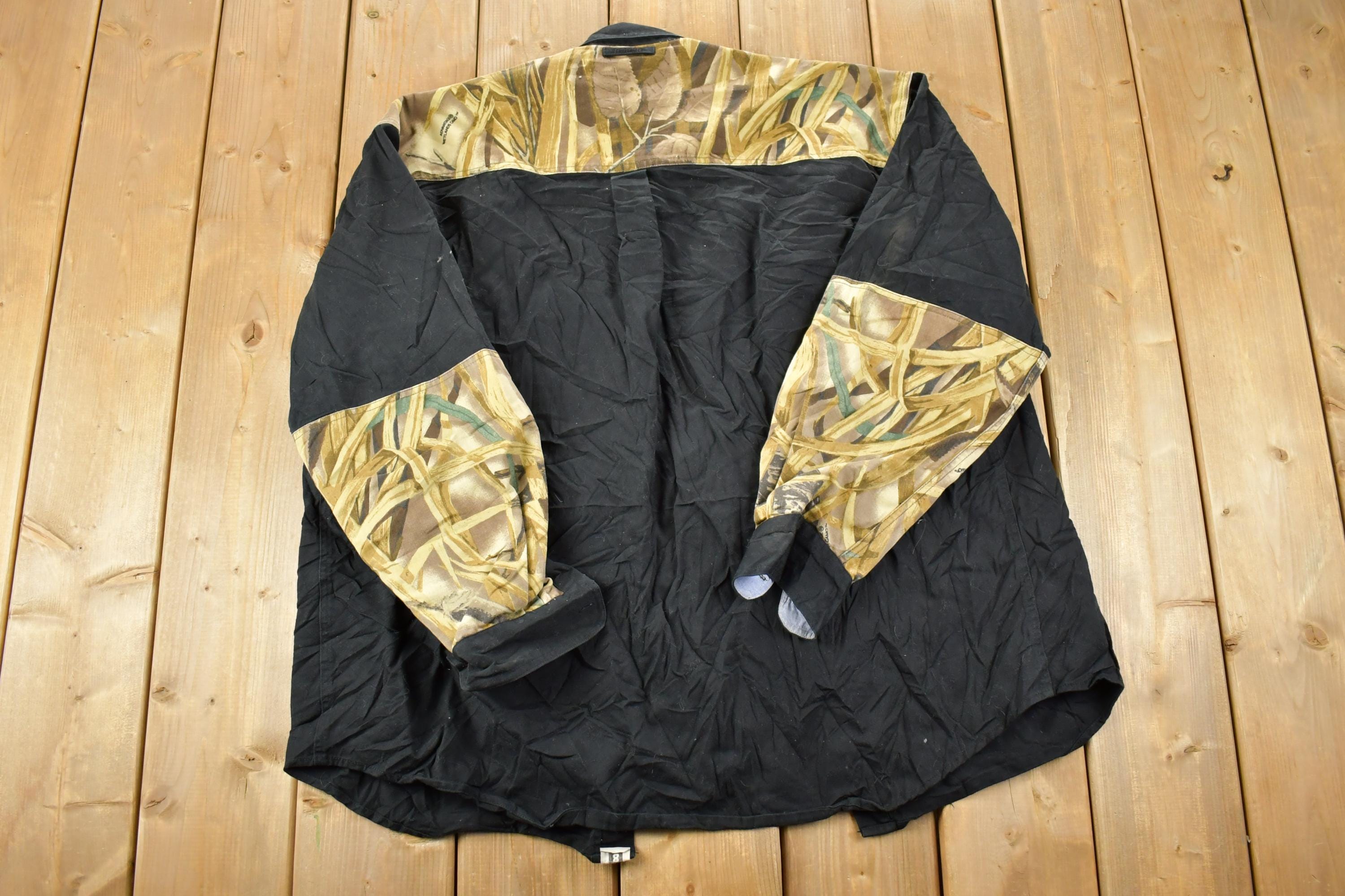 Vintage 1990s Roper Range Gear Wetlands Camo Button Up Shirt