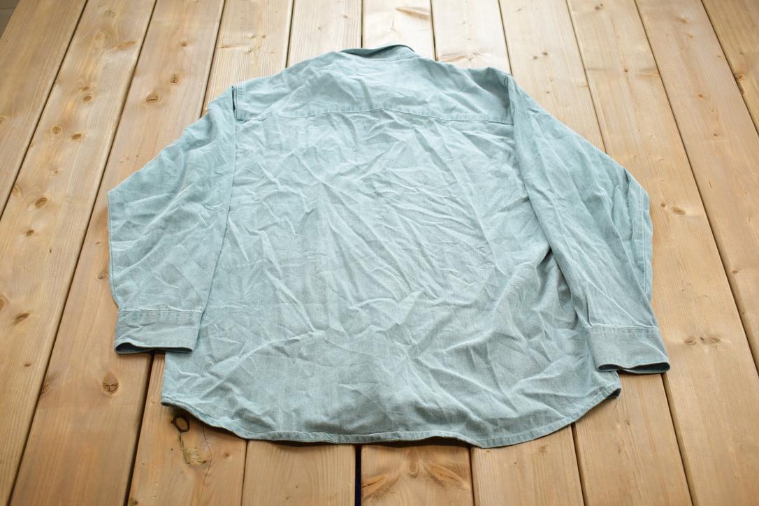 Vintage 1990s Three Rivers Beach Jean Long Sleeve Button Up
