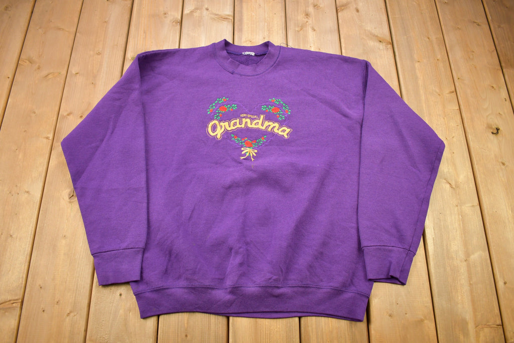 Vintage 1990s Very Special Grandma Cute Crewneck Sweater