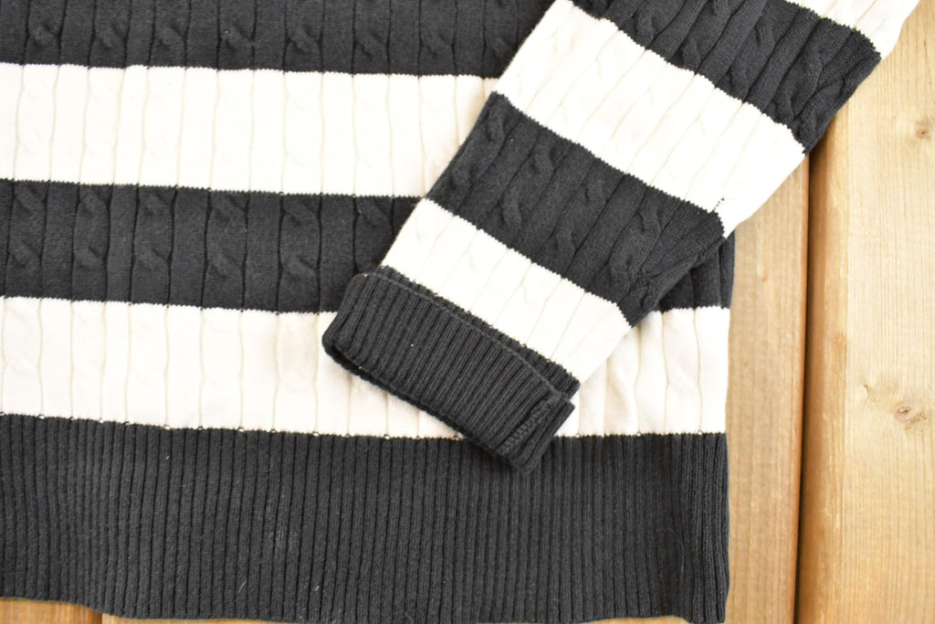 Vintage 1990s Jane Pierre French Striped Knit Crewneck Shirt Womens L  90's Abstract Pattern 3D Knitted Sweatshirt